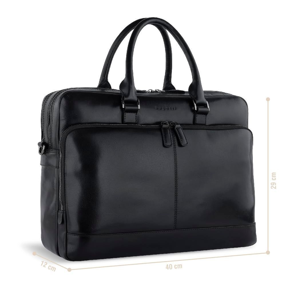 Мужская сумка-портфель кожаная Bugatti ROMANO 49401801 Черный One Size 49401801 фото