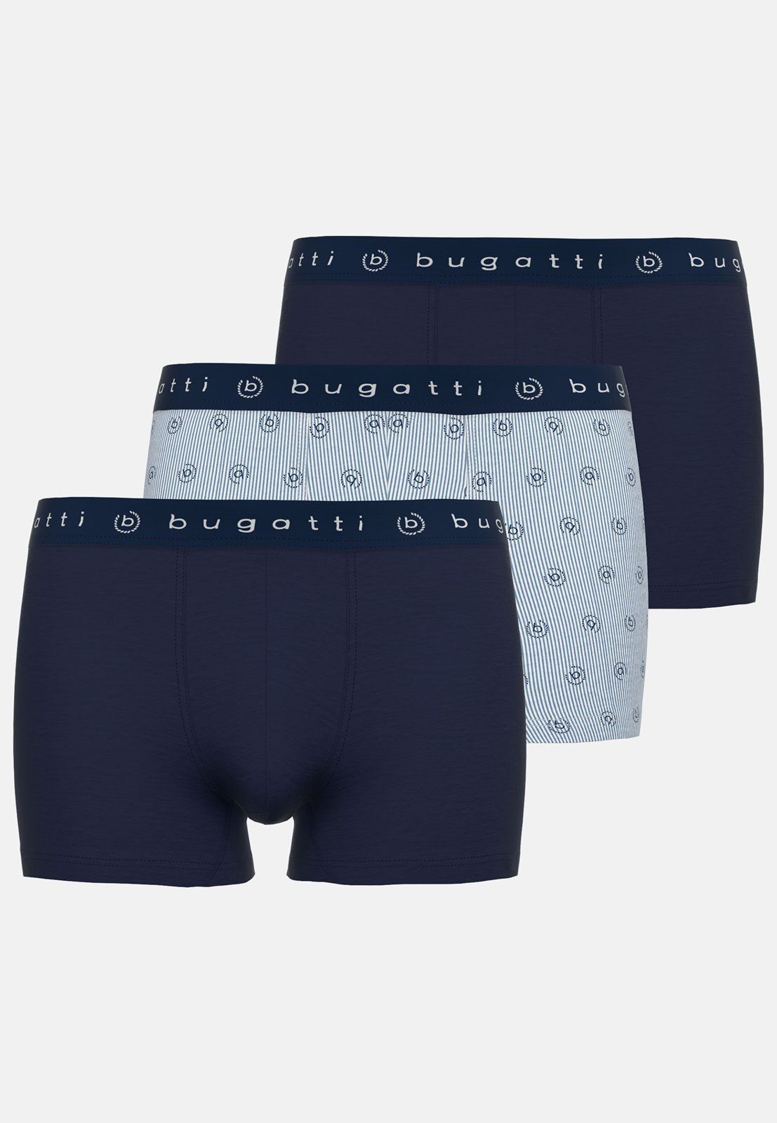 Чоловічі труси боксери Bugatti 50228 645 набір 3 шт Сині M 50228 645 фото